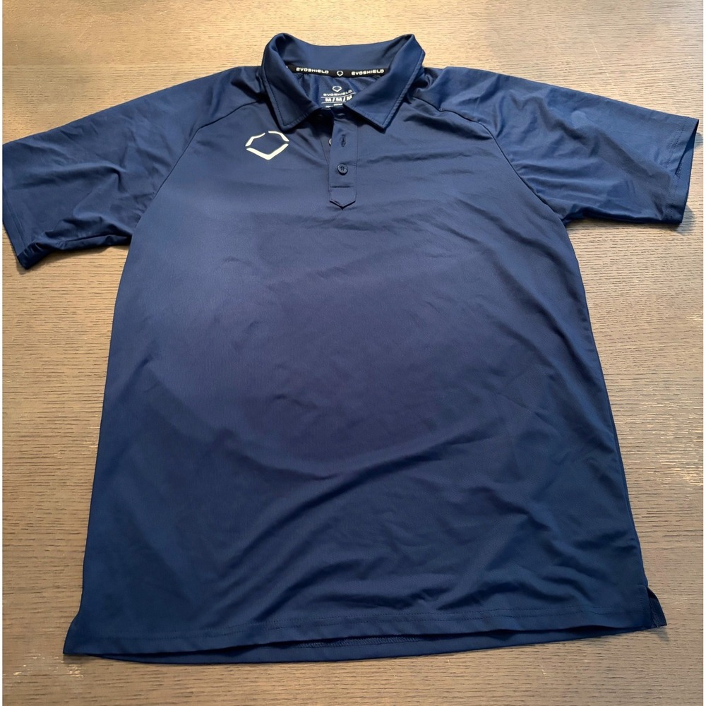 EvoShield Mens Navy Blue Short Sleeve Performance Polo Shirt Size Medium